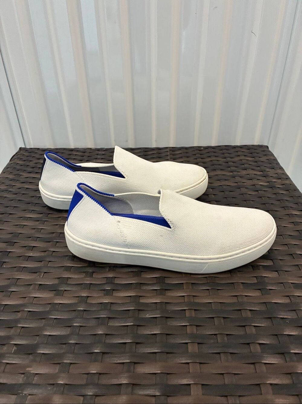 Rothy’s white knit slip on sneakers women’s size 6 